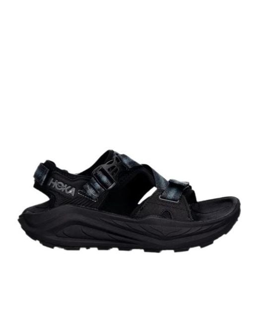 Hoka One One Black Infini Hike Tc Touch-Strap Buckle-Fastening Sandals
