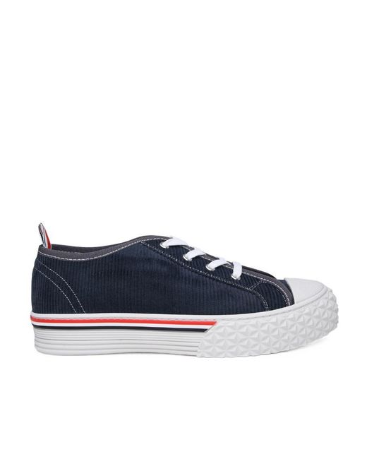 Thom Browne Blue Round-Toe Lace-Up Sneakers for men