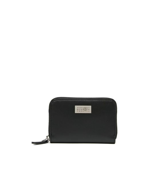 MM6 by Maison Margiela Black Numeric Zip-Around Wallet for men