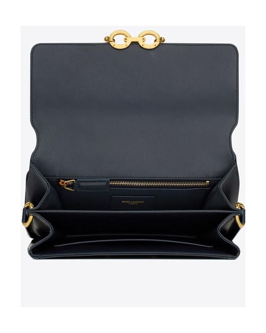 Saint Laurent White Le Maillon Striped Satchel Bag
