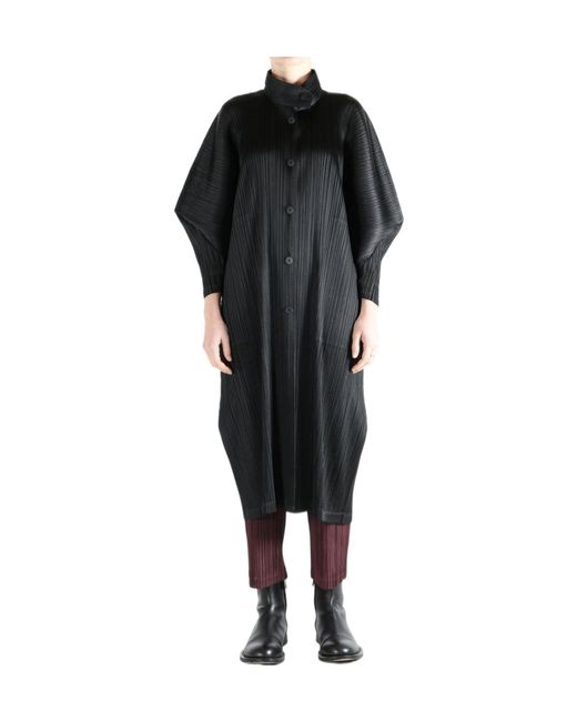 Pleats Please Issey Miyake Black Pleats Please Issey Miyake Skyline Coat