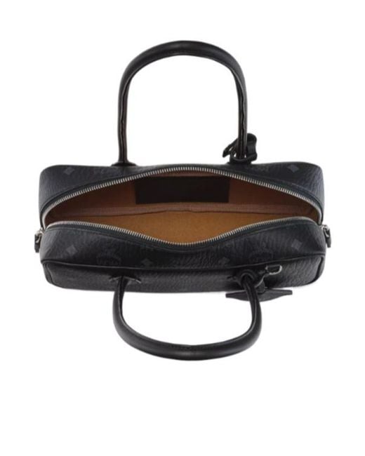 MCM Black Aren Visetos Shoulder Bag