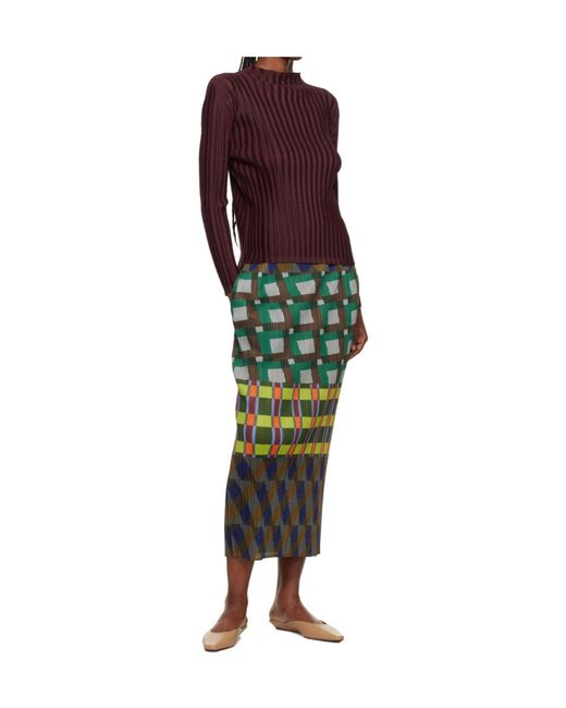Pleats Please Issey Miyake Purple Rib Pleats January Knitwear