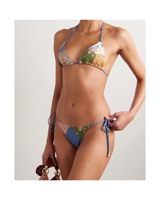 Zimmermann White Lucky Spliced Triangle Two Piece Bikini