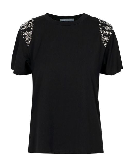 Alberta Ferretti Black Item O-Neck Short-Sleeved T-Shirt