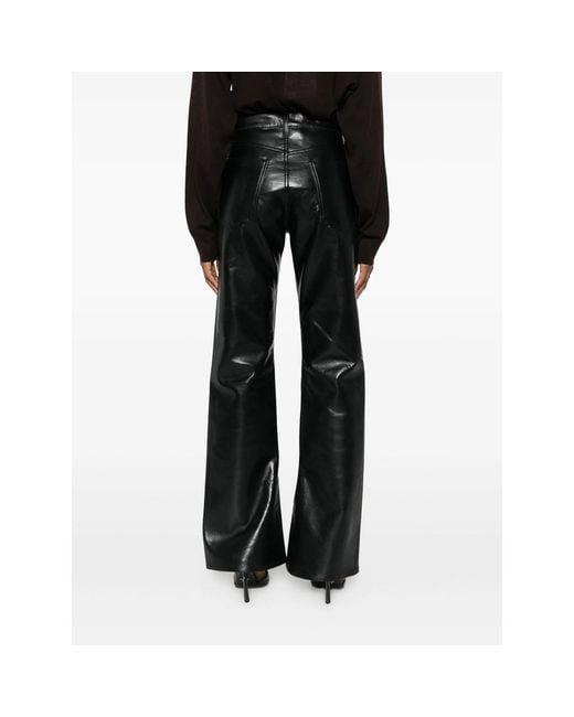 Agolde Black Coated Flared Jeans