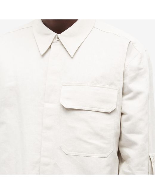 Helmut Lang White Cotton-Linen Twill Shirt for men