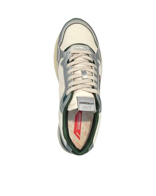 Autry White Metallic Mesh Sneakers for men