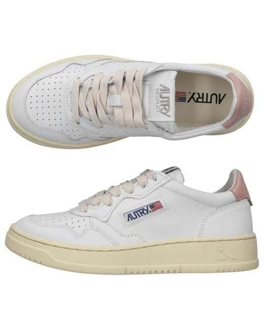 Autry White Low Top Lace-Up Shoes