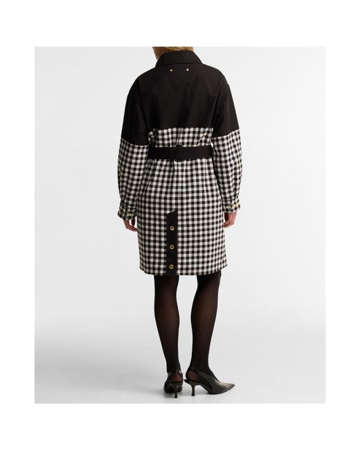 Barbour Black Gingham Spliced Belted Coat
