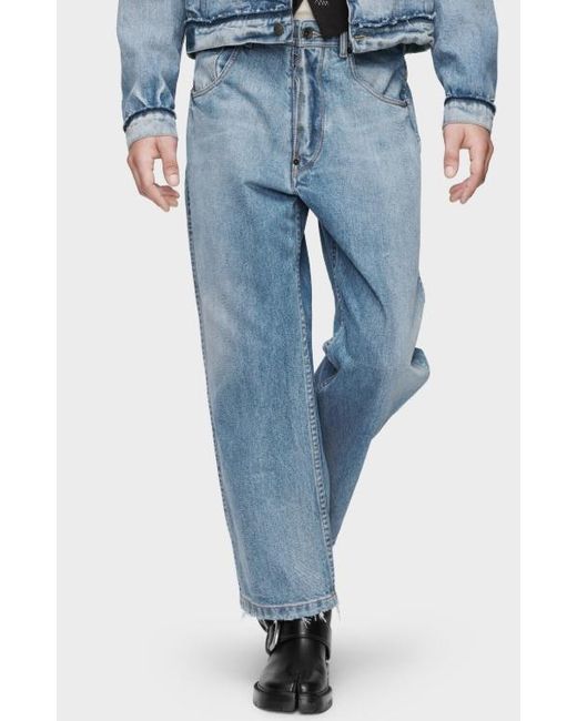 Maison Margiela Blue Straight-Leg Cropped Jeans for men