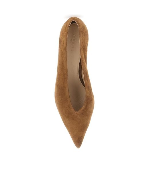 Le Monde Beryl Brown Pointed-Toe Kitten Heel Pumps