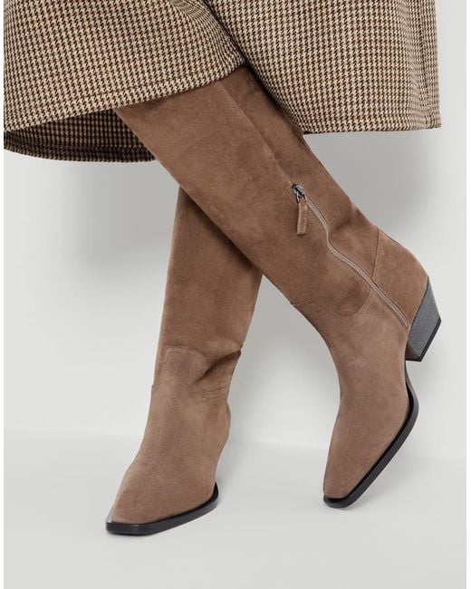 Brunello Cucinelli Brown Chunky Heel Boots