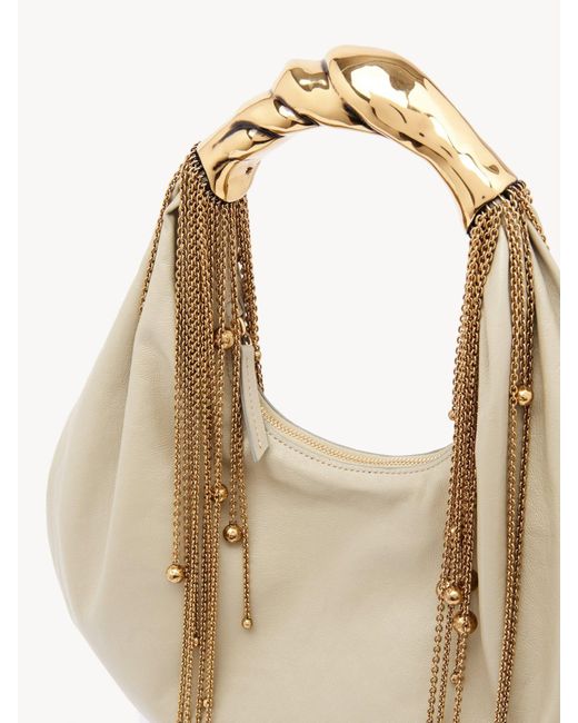 Chloé Natural Chloé Twisted Shell Zipped Tote Bag