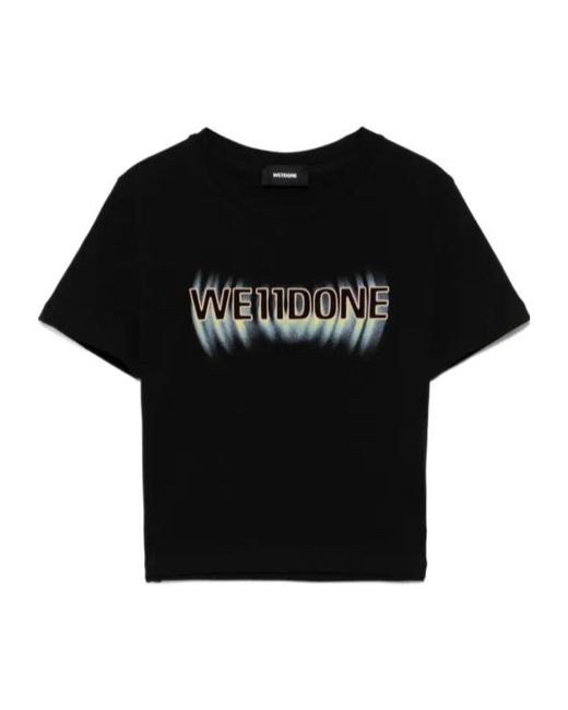 we11done Black Logo Cropped T-Shirt