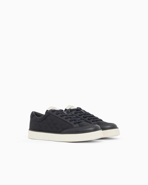 Emporio Armani Blue Lace-Up Low-Top Casual Shoes for men