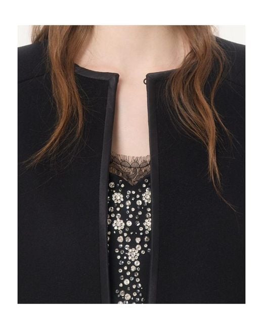 Valentino Black Embroidered Compact Drap Cape