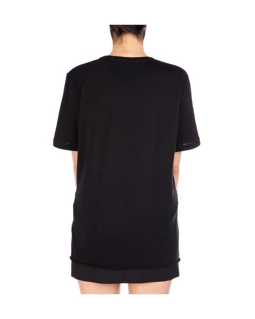 Saint Laurent Black Bead-Embellished Crew-Neck T-Shirt