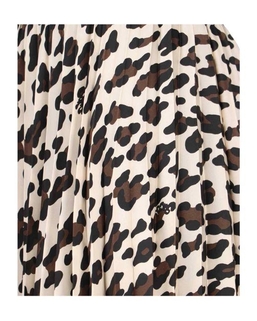 Sacai White Leopard Print Skirt