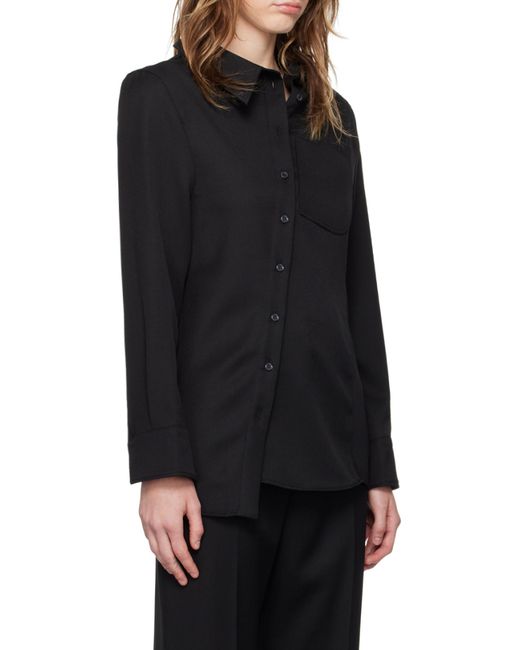 Jacquemus Black Asymmetric Button-Up Shirt
