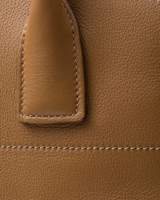 Prada Brown Logo-Lettering Medium Top Handle Bag
