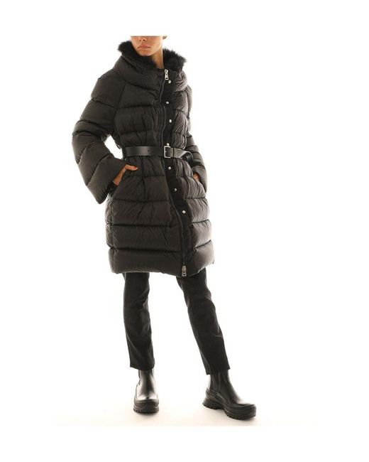 Ermanno Scervino Black Belted Hooded Coat