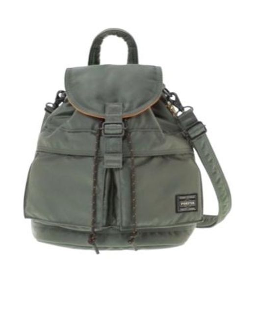 Porter-Yoshida and Co Gray Drawstring Flap Backpack for men