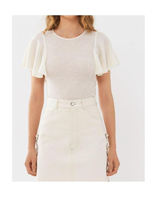Chloé Natural Chloé Lacing Detailed Mini Skirt