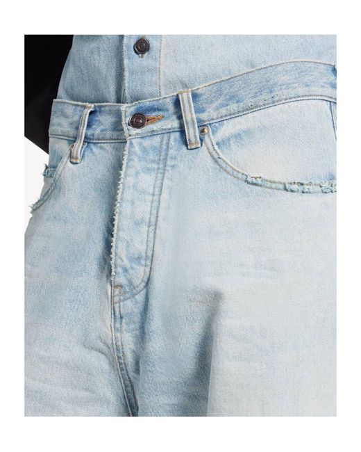 Balenciaga Blue Casual Wide-Leg Pants for men