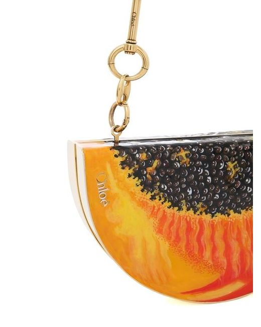 Chloé Orange Chloé Tropicus Papaya Minaudière Shoulder Bag