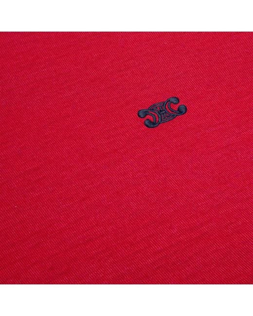 Céline Red Turtleneck Top
