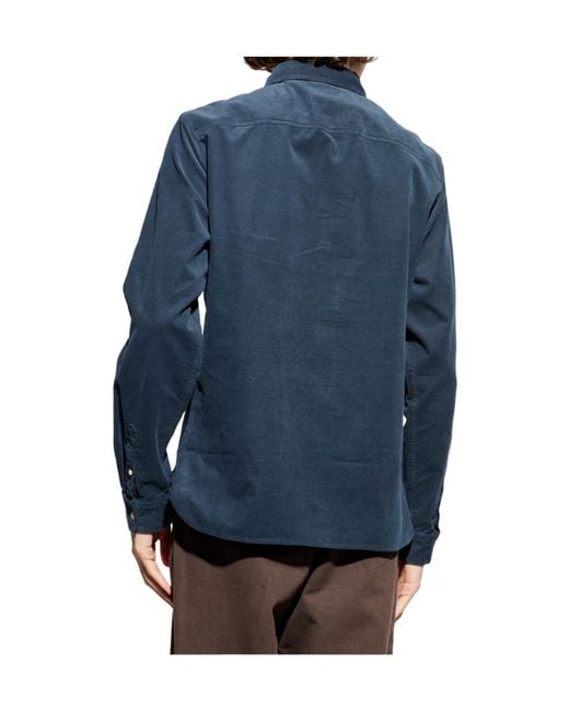 AllSaints Blue Birchwood Corduroy Shirt for men
