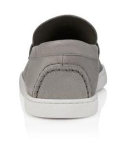 Christian Louboutin Gray Chambeliboat Grained Leather Loafers for men