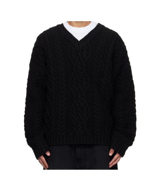 Vetements Black V-Neck Sweater for men