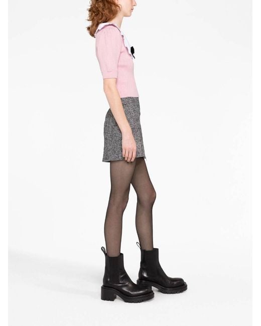 Alessandra Rich Gray Alessandra Buckled Miniskirt
