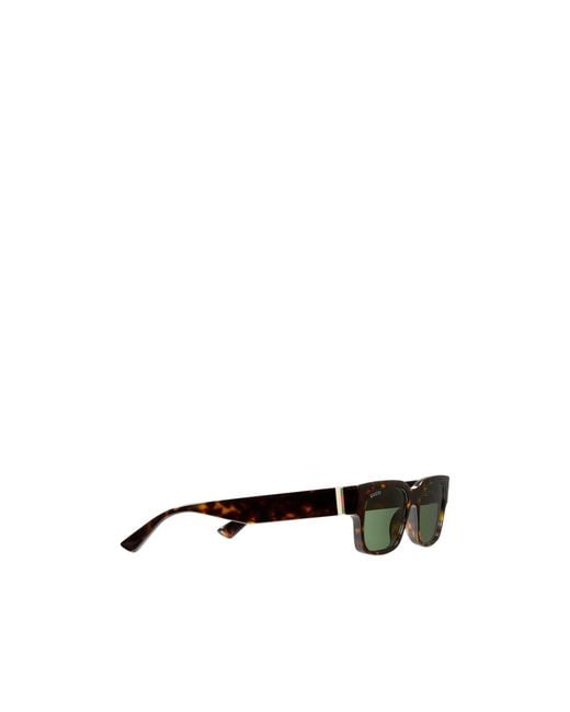 Gucci Green Rectangular Frame Sunglasses for men