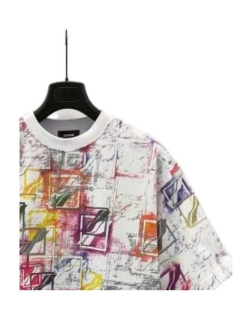 we11done Gray Printed Pattern Short-Sleeved T-Shirt for men
