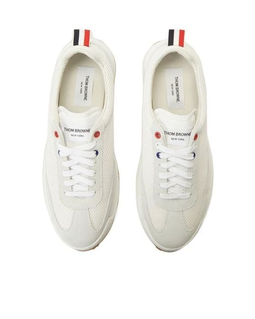 Thom Browne White Tech Runner Low-Top Sneakers for men