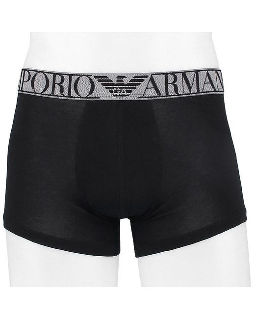 Emporio Armani Black Elastic Waist Boxer Underwear 2-Piece Set for men