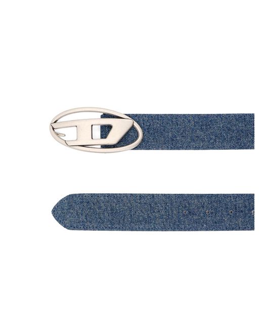DIESEL Blue 1Dr Logo Plaque Buckle Belt