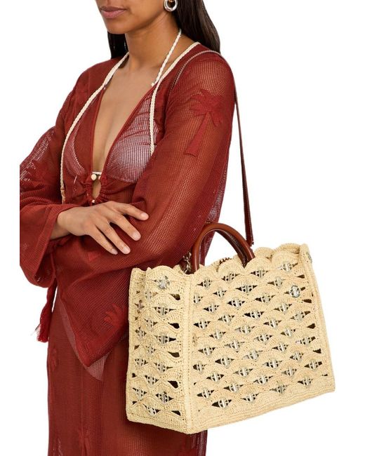 Rabanne Metallic Woven Tote Bag