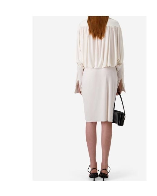 Coperni White Belted Draped Dress