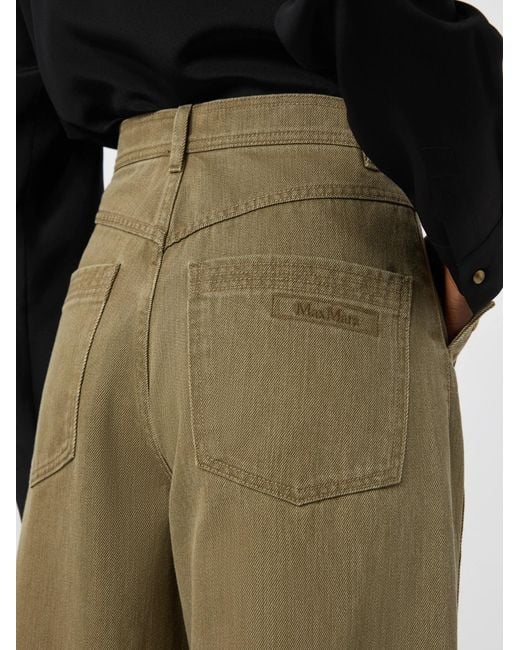 Max Mara Green Wide-Leg Jeans