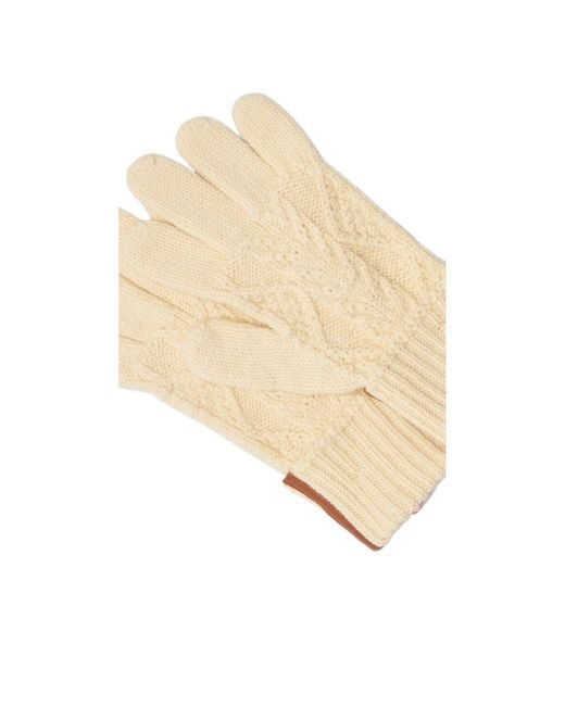 DIESEL Natural Knitted Gloves for men