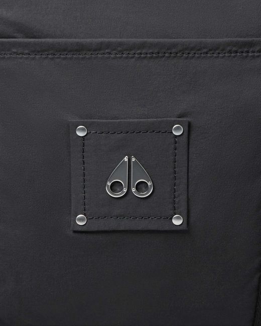 Moose Knuckles Black Parachute Logo Plaque Tote Bag for men