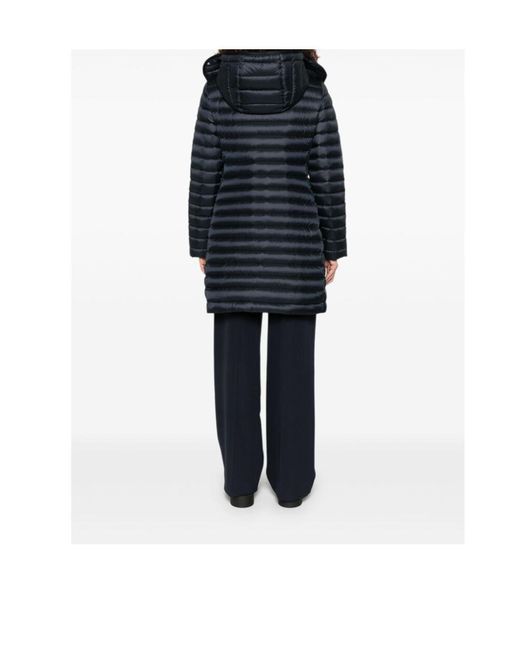 Moncler Blue Hooded Zip-Up Padded Jacket
