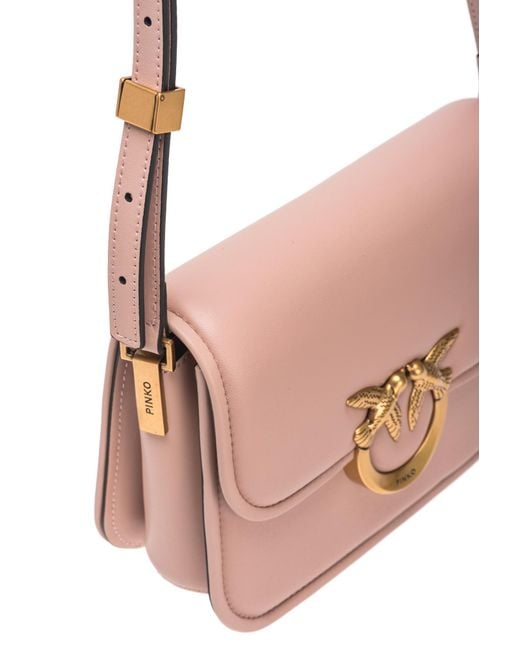 Pinko Pink Love Birds Foldover-Top Shoulder Bag