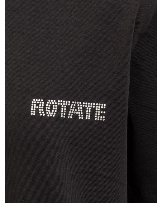 ROTATE BIRGER CHRISTENSEN Black Logo-Print Organic Cotton T-Shirt