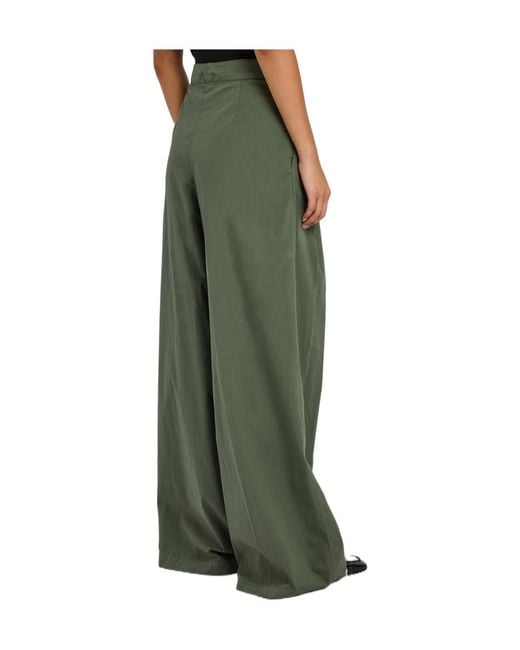 Dries Van Noten Green Pamplona Wide-Leg Stretch-Cotton Poplin Trousers
