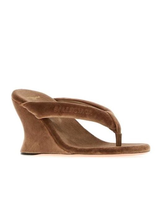 Balenciaga Brown Wedge-Heeled Sandals
